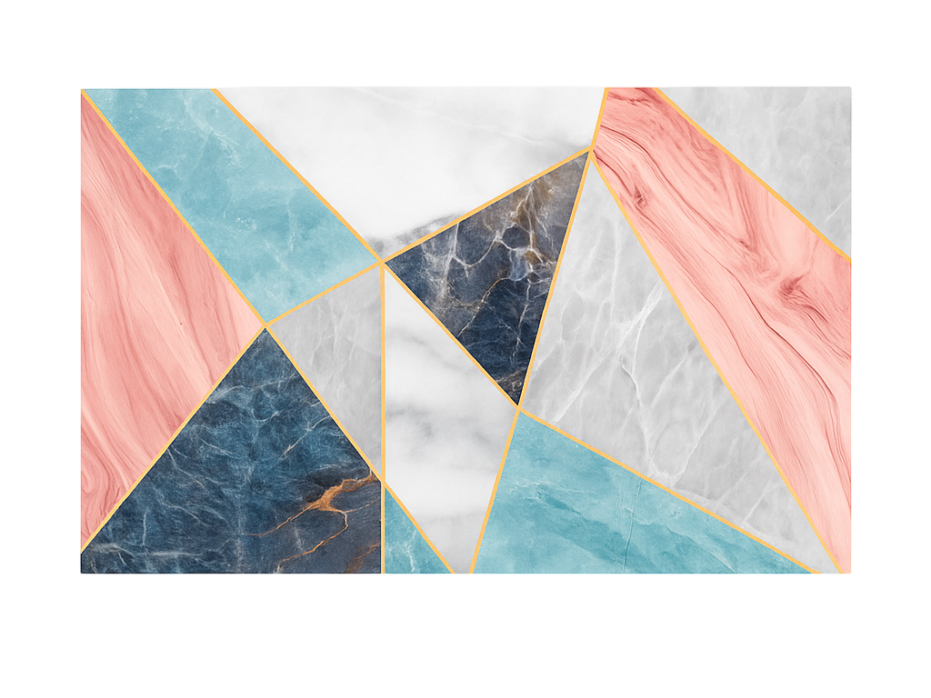 Vinyl Teppich Marmor buntes geometrisches design - TenStickers