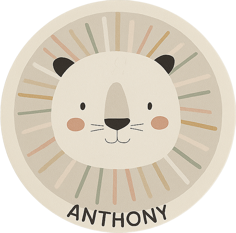 Vinylteppich kindlich benutzerdefinierter beige löwe - TenStickers