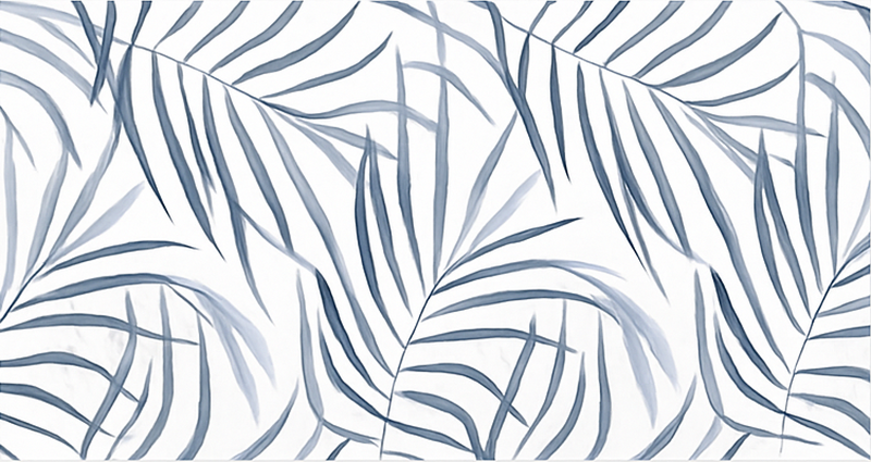 Vinyl Teppich blau dünnes blätterdesign - TenStickers