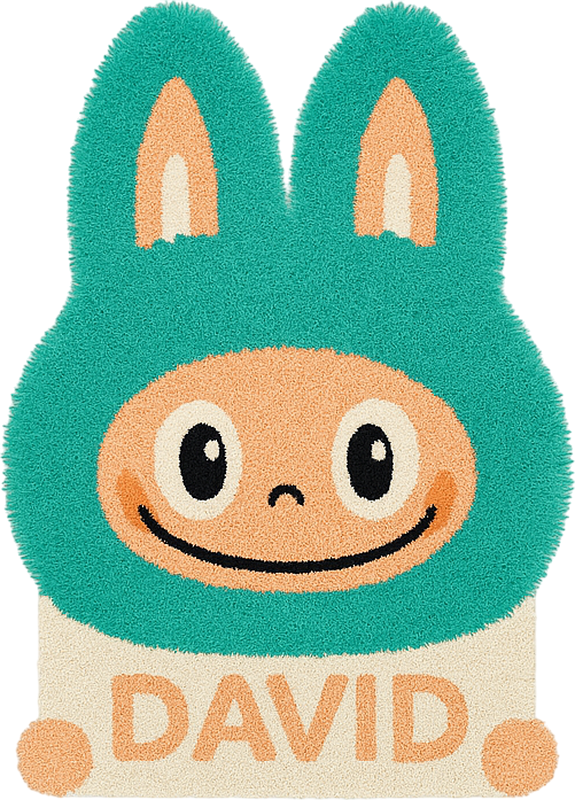 Vinylteppich kindlich benutzerdefinierte türkisfarbene labubu - TenStickers