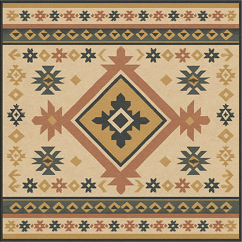 Vinyl teppich bad im boho muster - TenStickers