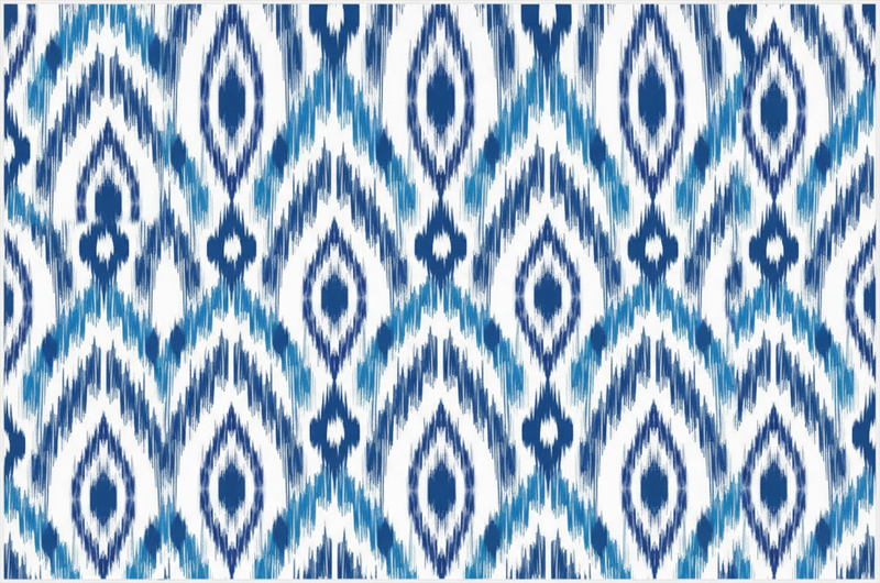 Vinyl teppich ethnisch mit blauem ikat-muster - TenStickers
