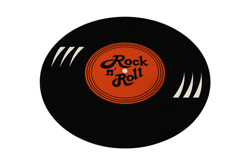 Runder vinyl teppich im rock&roll schallplatten design - TenStickers