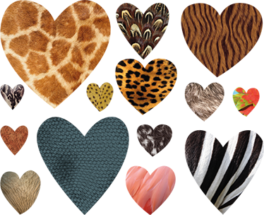 Vinyl teppich tiere mit herz tiermotiven - TenStickers