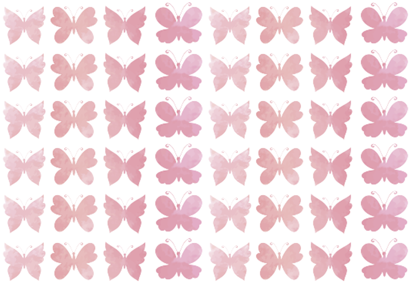 Vinyl teppich tiere mit pinken schmetterlingen design - TenStickers