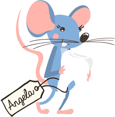Vinyl teppich tiere blaue maus mit namen - TenStickers
