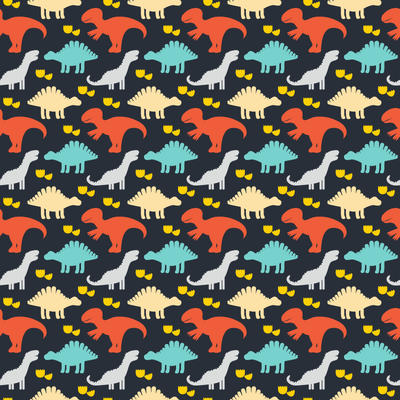 Vinyl teppich tiere mit buntem dinosaurier muster - TenStickers