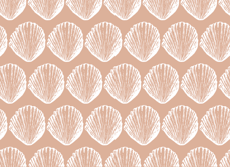 Vinyl teppich tiere mit retro muschelbeige-muster - TenStickers