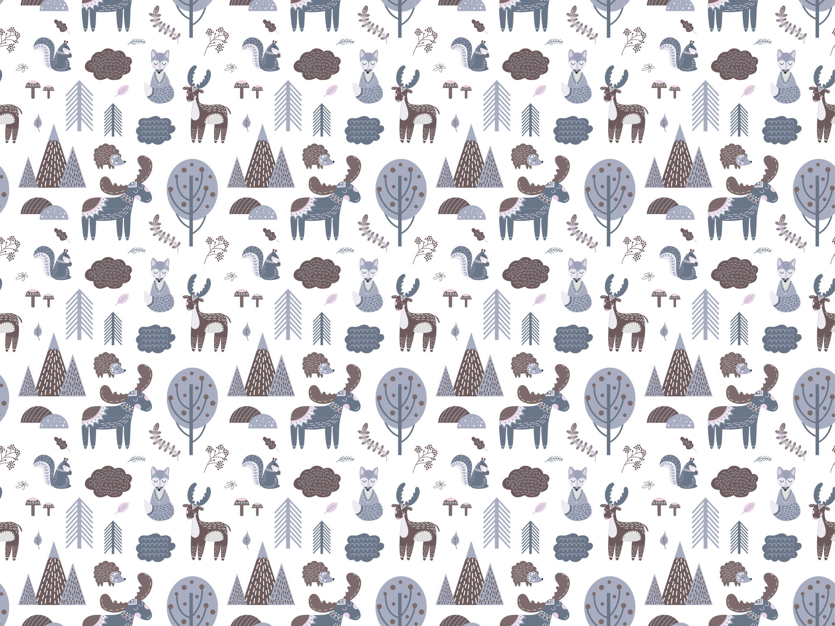 Vinyl teppich tiere in nordic grau - TenStickers