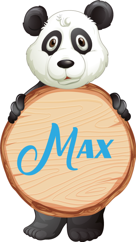Vinyl teppich tiere panda mit name - TenStickers