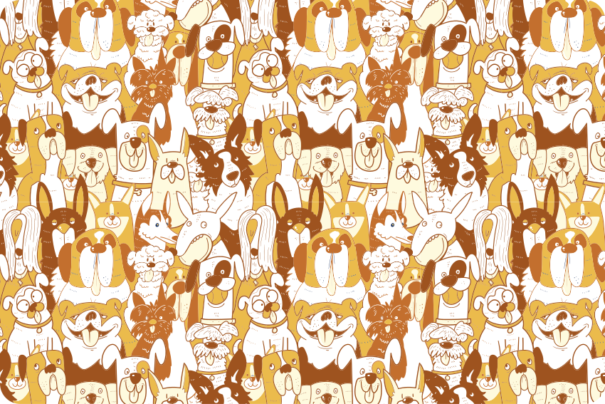 Vinyl teppich tiere hundeparty - TenStickers