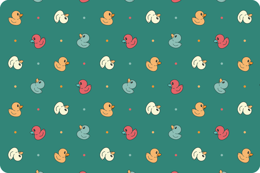 Vinyl teppich tiere mit bunten gummienten - TenStickers