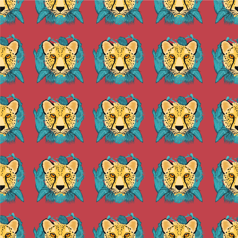 Vinyl teppich tiere im orientalischen leoparden design - TenStickers