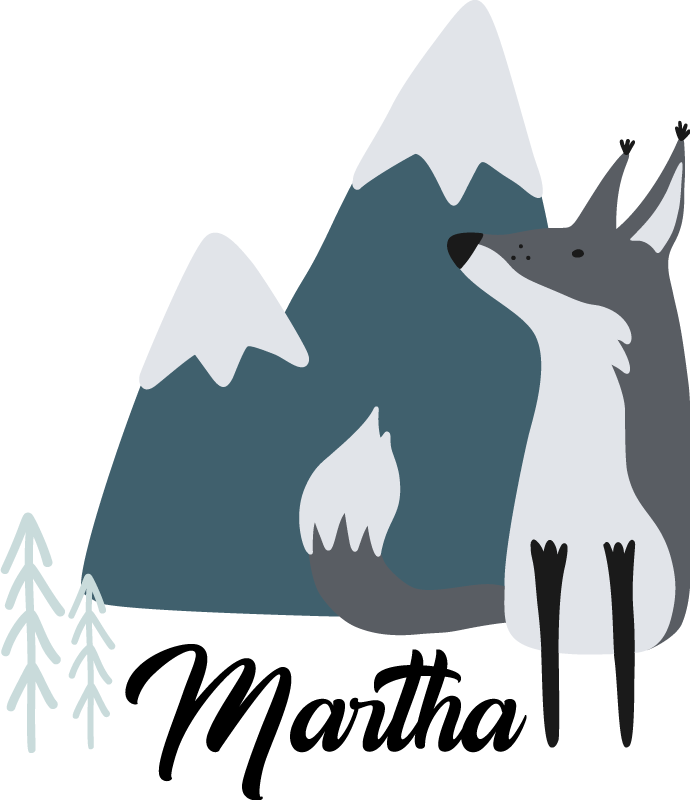 Vinyl teppich tiere personalisierter nordischer schneefuchs - TenStickers