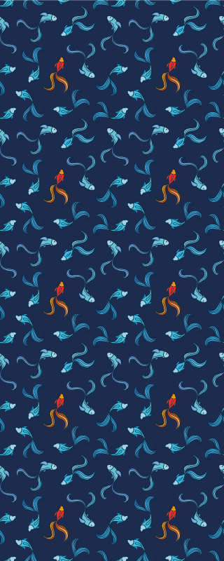 Vinyl teppich tiere ein in tausend orange fische - TenStickers