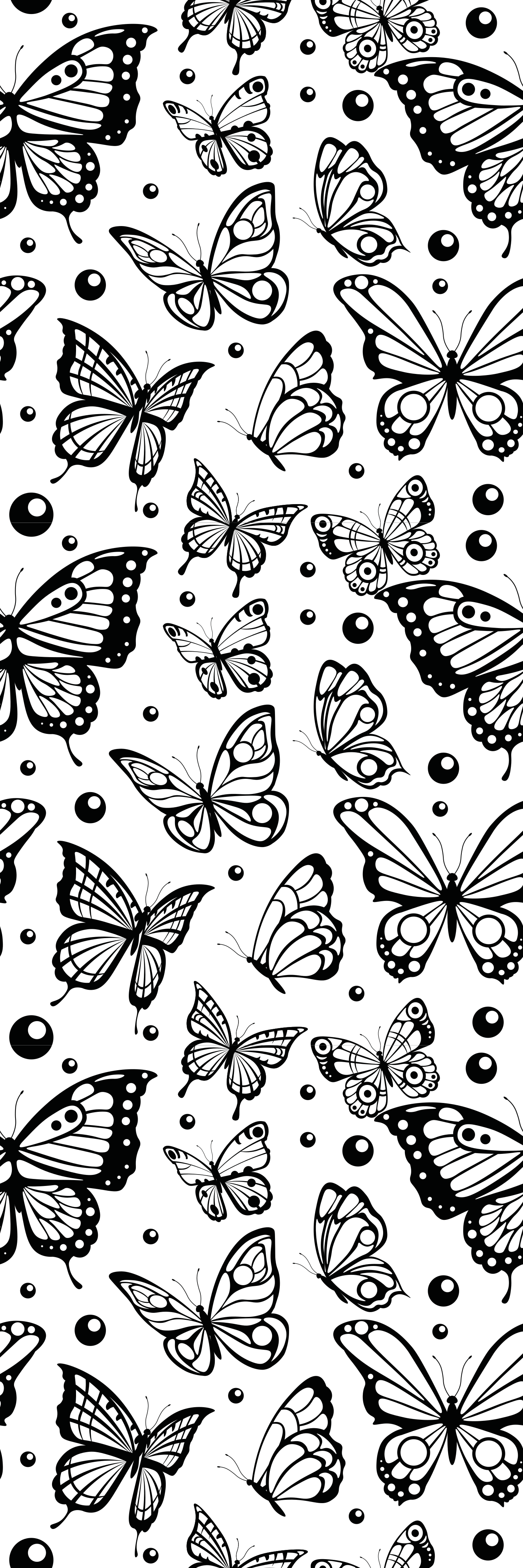Vinyl teppich tiere in einfarbigen schmetterlingen und dots - TenStickers
