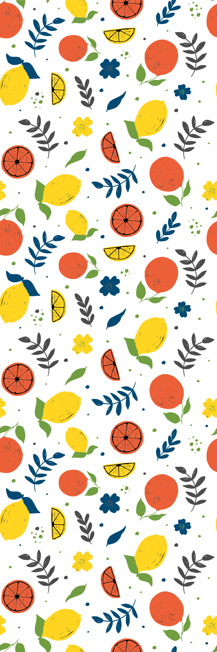 Vinyl teppich tiere mit citrusfrüchten und blättern - TenStickers