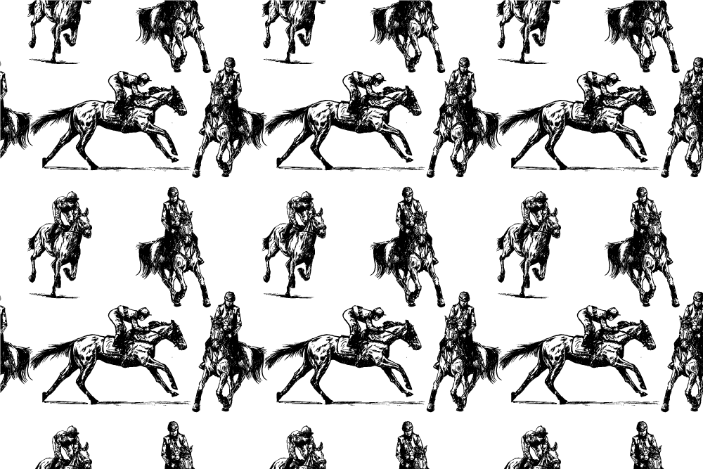 Vinyl teppich tiere im schwarz-weißen pferdemuster - TenStickers