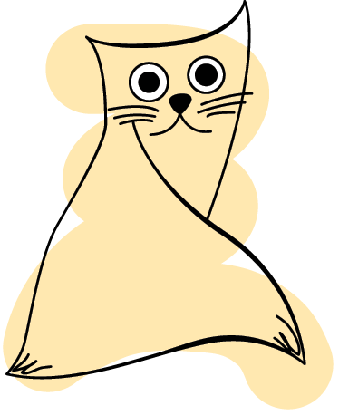 Vinyl teppich tiere mit beiger gemalter katze - TenStickers