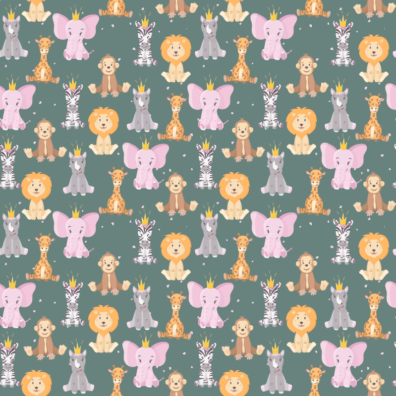 Vinyl teppich tiere im niedlichen tierdesign - TenStickers