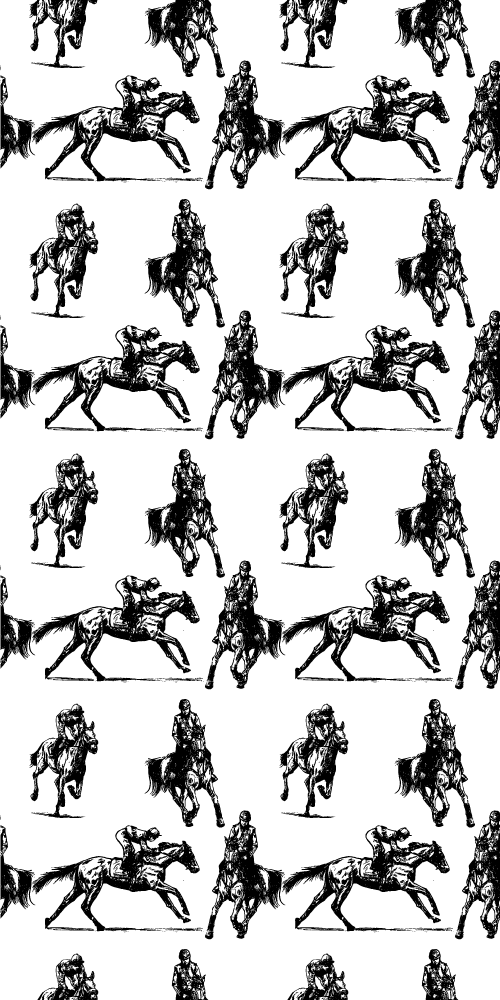 Vinyl teppich tiere im schwarz-weißen pferdemuster - TenStickers