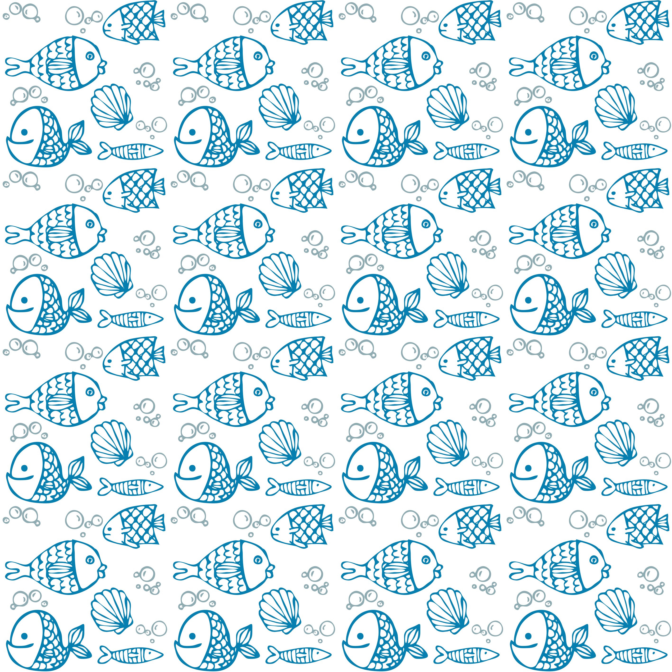 Vinyl teppich tiere mit blauen fischen im design - TenStickers