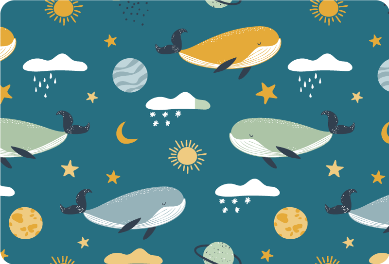 Vinyl teppich tiere mit trendigem wal-muster - TenStickers