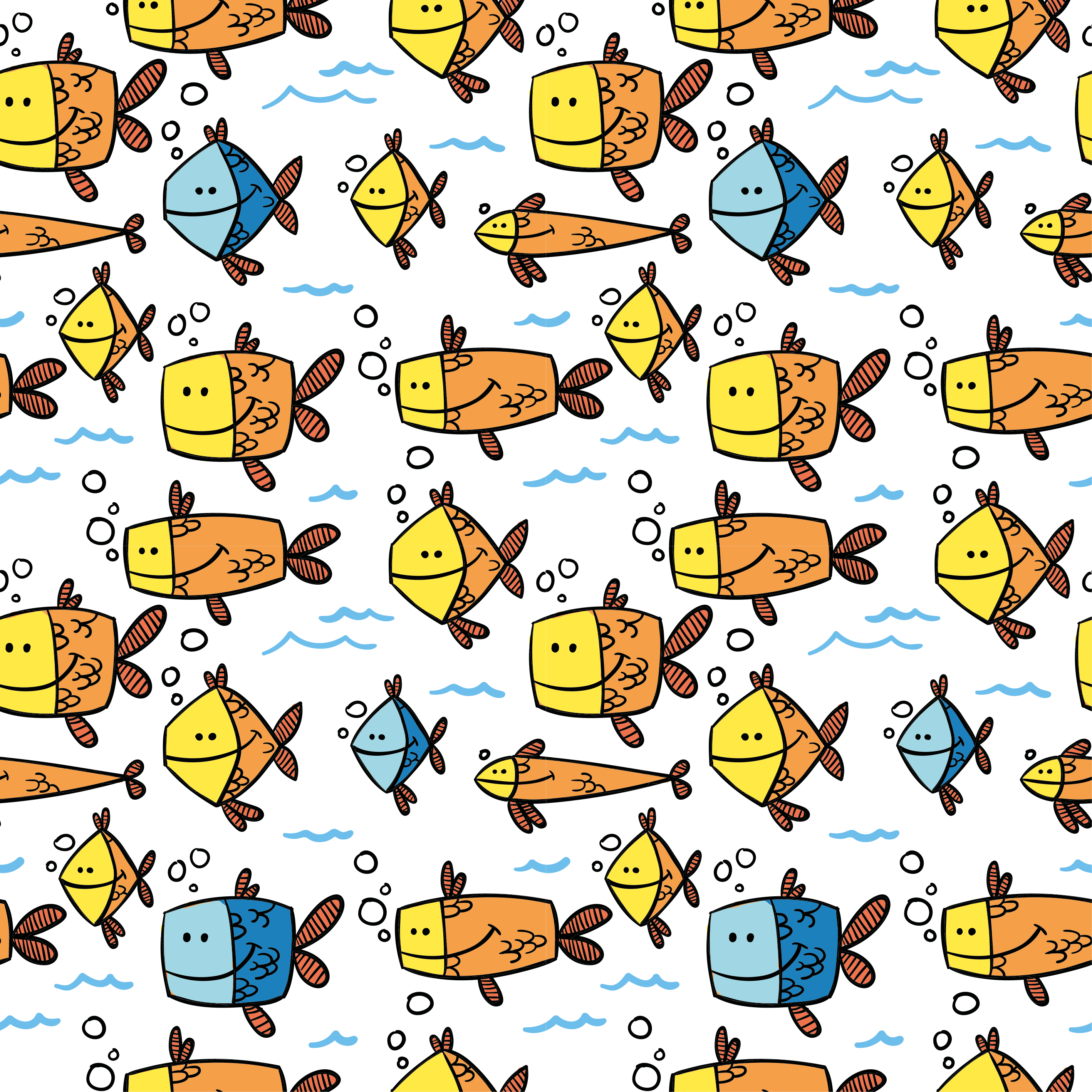 Vinyl teppich tiere bunte fische im kinderstil - TenStickers