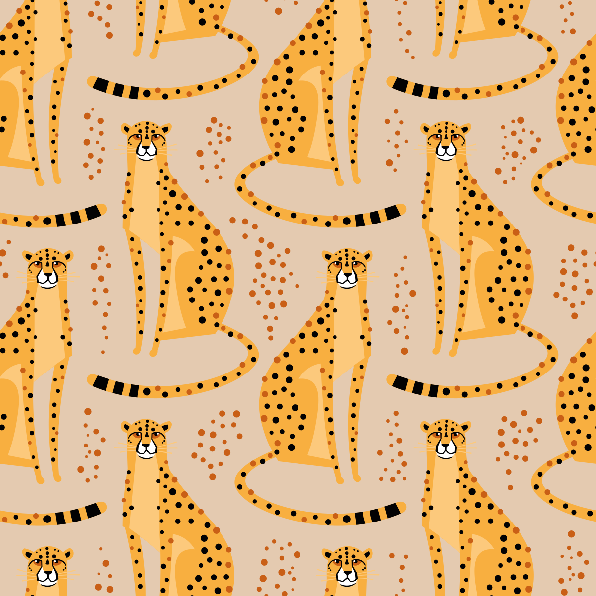 Vinyl teppich tiere mit leopardenillustration - TenStickers