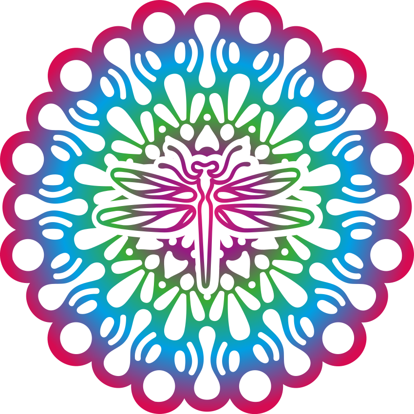 Vinyl teppich tiere buntes libellen mandala - TenStickers
