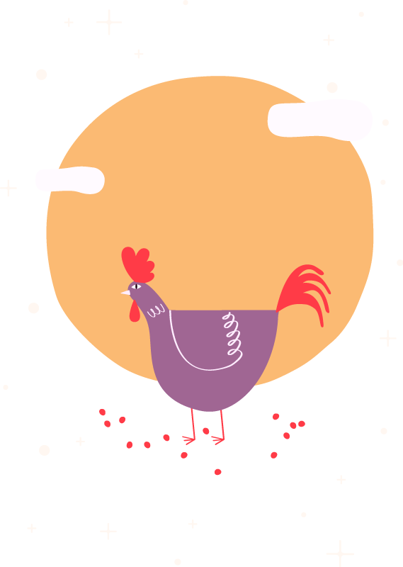 Vinyl teppich tiere charmantes bauernhof-huhn - TenStickers
