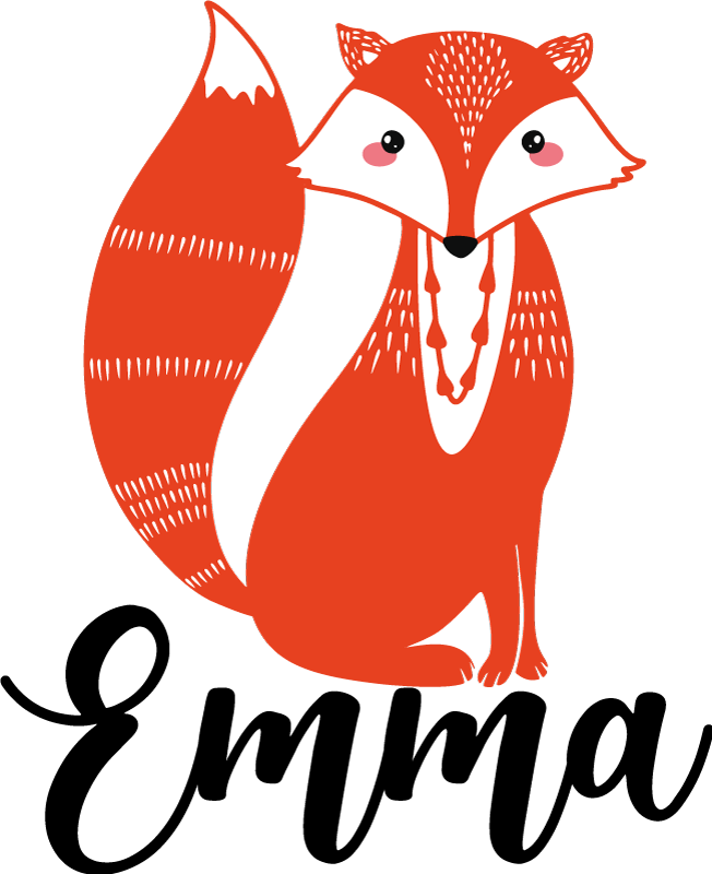 Vinyl teppich tiere mit süßer fuchs-illustration - TenStickers