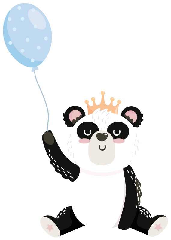 Vinyl teppich tiere niedlicher panda ballon - TenStickers