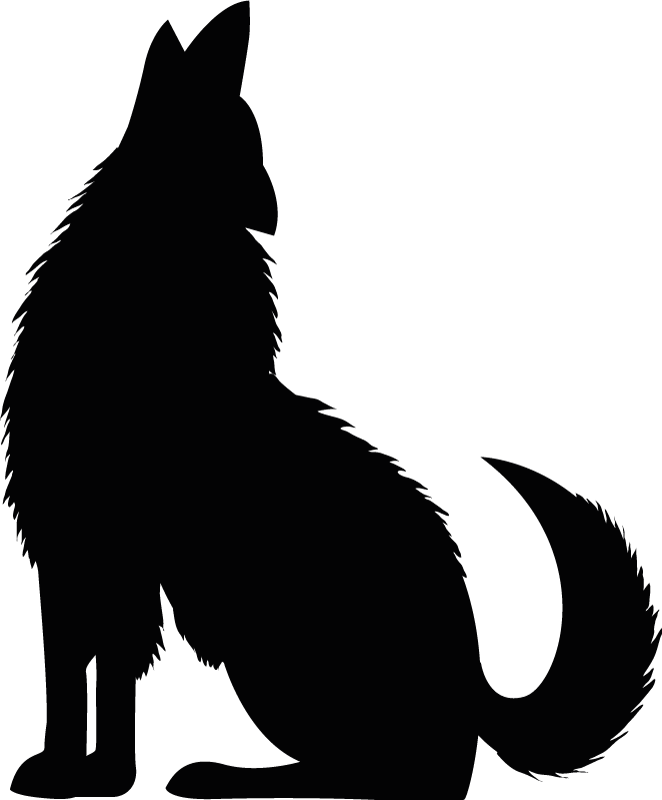 Vinyl teppich tiere sitzen hunde silhouette - TenStickers