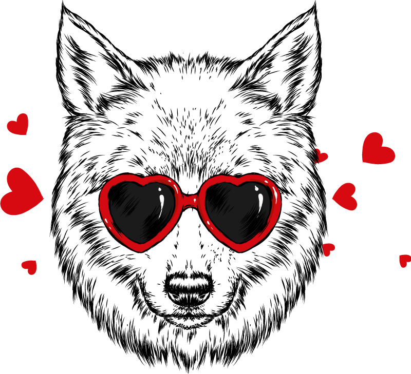 Vinyl teppich tiere verspielt wolf emblem - TenStickers