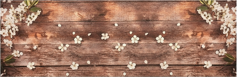 Vinyl teppich küche mit floralen holzmotiven - TenStickers