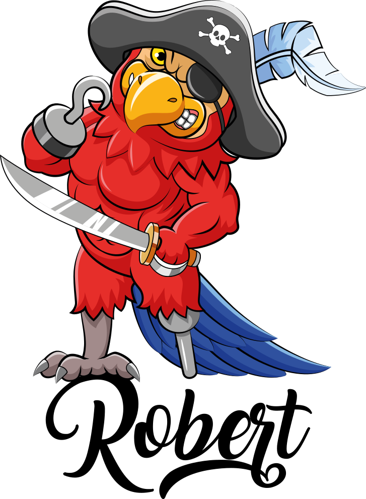 Vinyl teppich tiere mit piratenpapagei figur - TenStickers