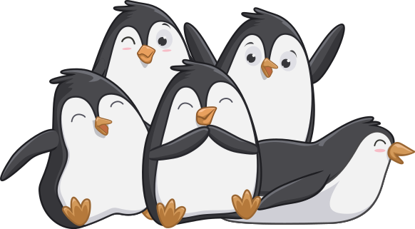 Vinyl teppich tiere glückliche pinguinfamilie - TenStickers