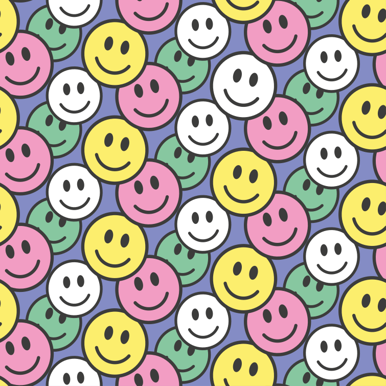 Vinyl teppich tiere mit bunten smile-mustern - TenStickers