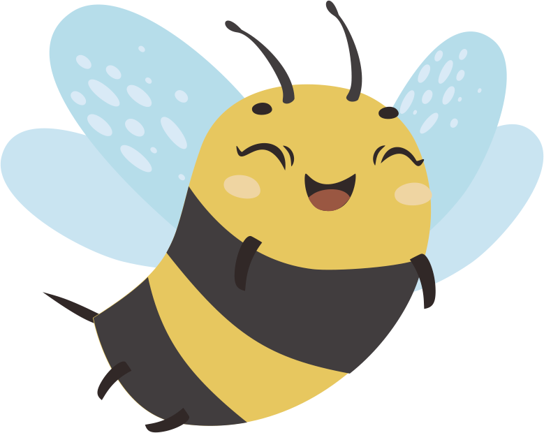 Vinyl teppich tiere fröhliche fliegende biene - TenStickers
