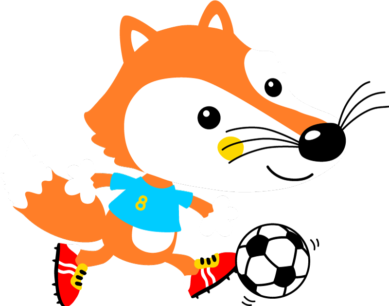 Vinyl teppich tiere mit verspieltem fuchsdesign - TenStickers
