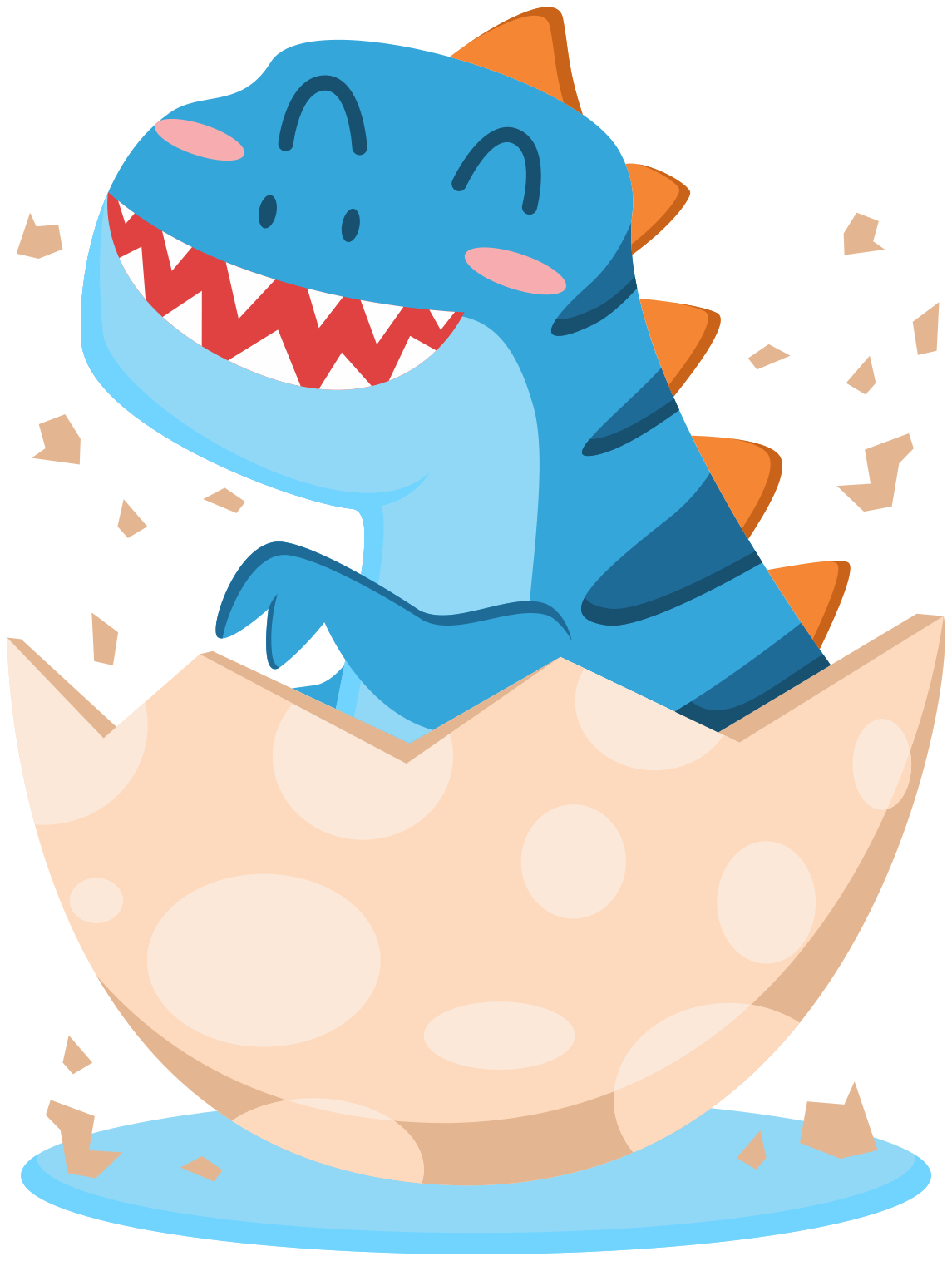 Vinyl teppich tiere glückliches dino-küken - TenStickers