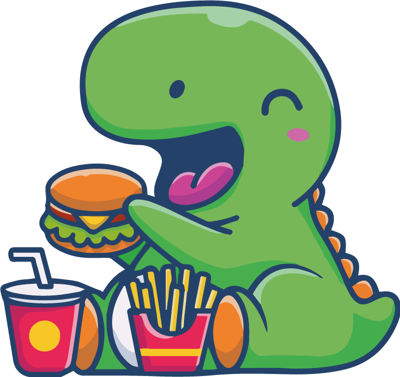 Vinyl teppich tiere fröhlicher grüner dinosaurier - TenStickers