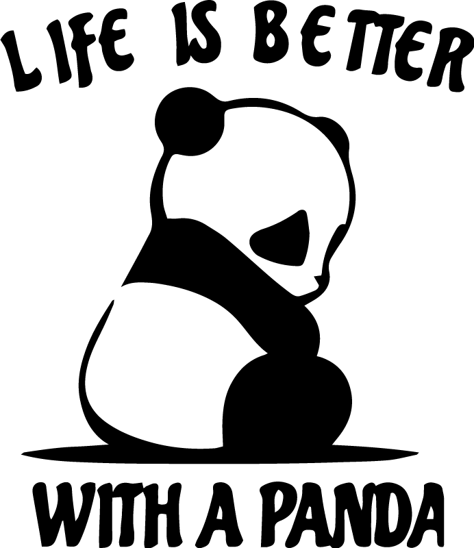 Vinyl teppich tiere panda illustrationszitat - TenStickers