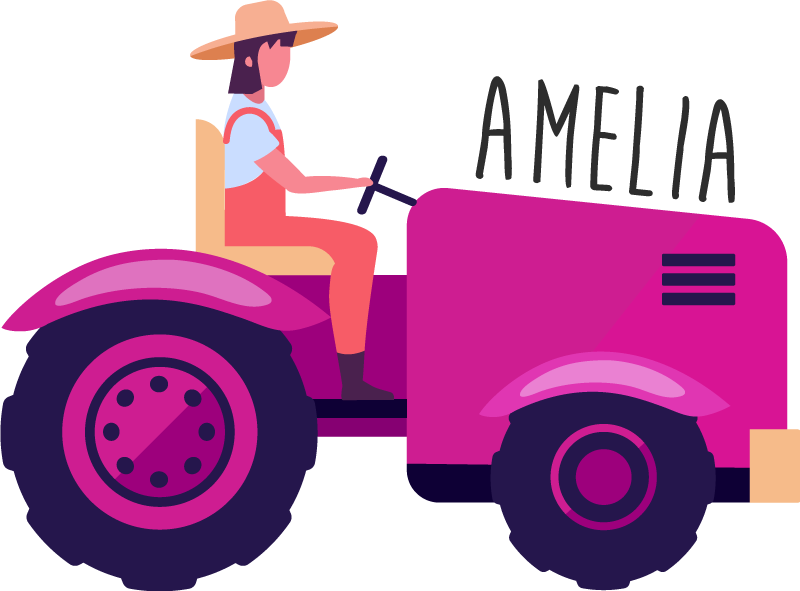 Vinyl teppich tiere personalisierte traktor abenteuer - TenStickers