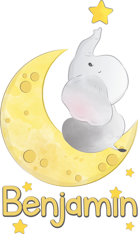 Vinyl teppich tiere mit namen von mond und sternen - TenStickers