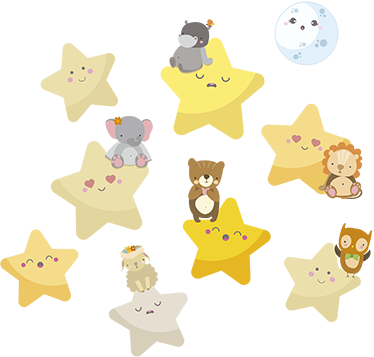 Vinyl teppich tiere sterne fürs kinderzimmer - TenStickers