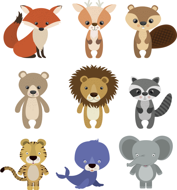 Vinyl teppich tiere dekorationskiste - TenStickers