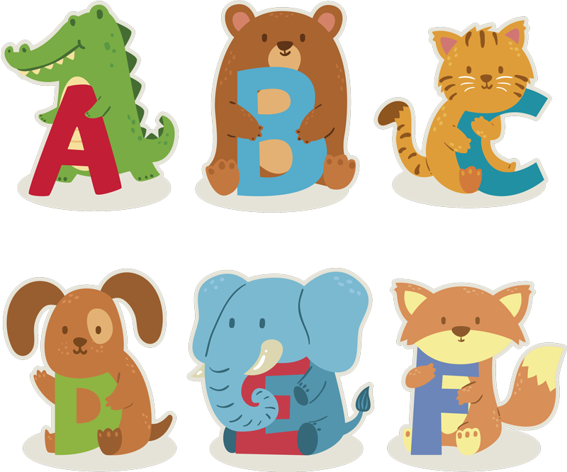 Vinyl teppich tiere abc tieralphabet - TenStickers