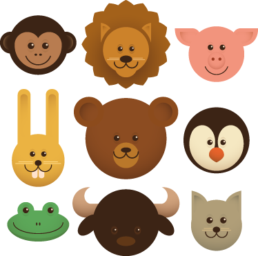 Vinyl teppich tiere glückliche kreaturen - TenStickers